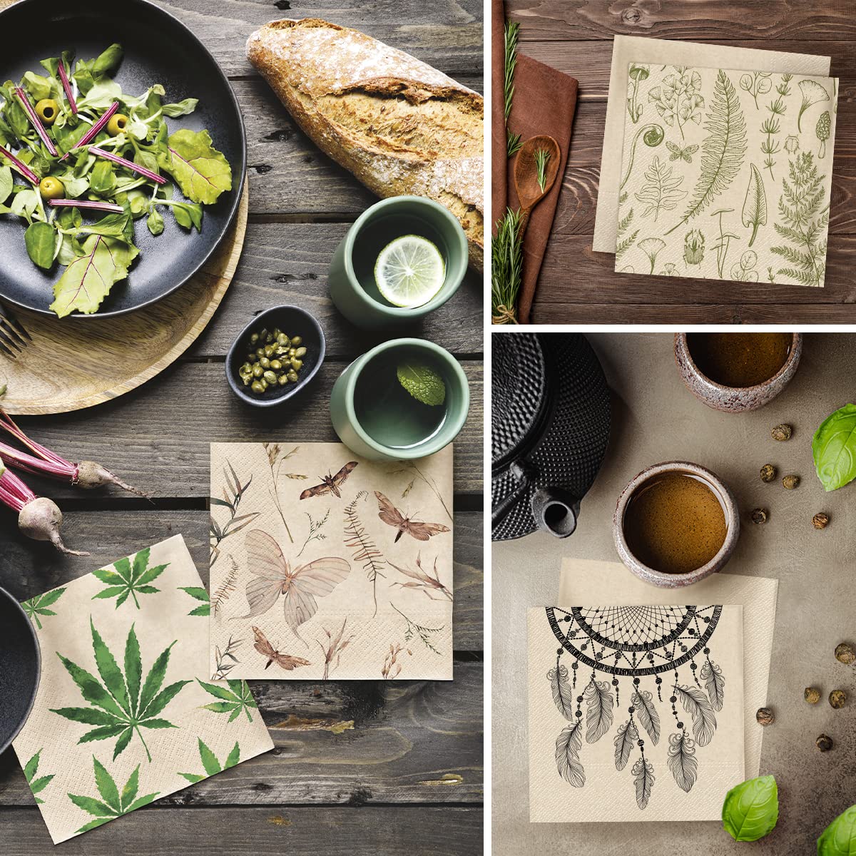 PAW Decor Collection Napkins 3-Ply (33 x 33 cm) - 20 Pieces | Eco-Friendly, Biodegradable 7