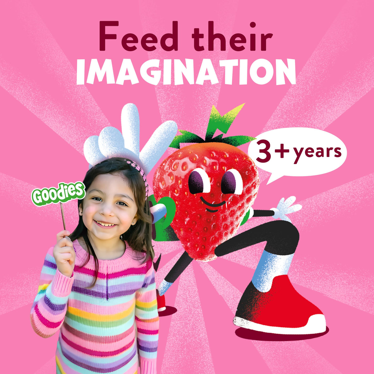 Goodies Strawberry Fruity Gummies - Made with Real Fruit, High in Fibre, Gluten-Free | 12 x 17g Multipack 5