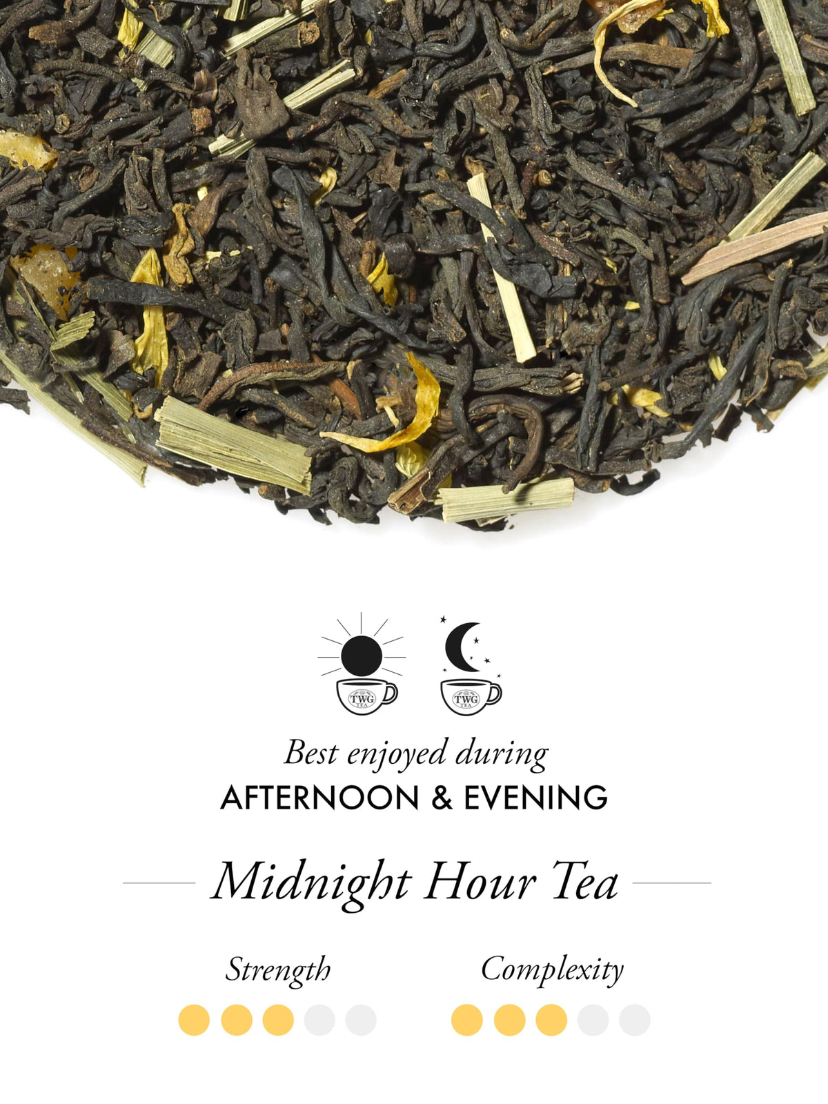 TWG Tea Midnight Hour Tea - Decaffeinated Black Tea with Tropical Fruits | 15 Teabags | 40g 3