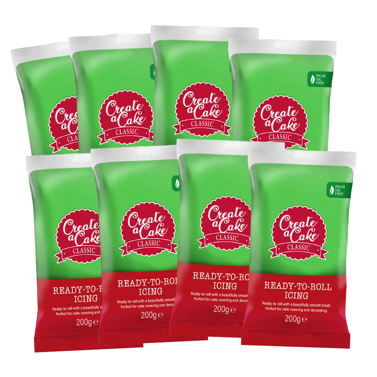 Create A Cake Green Ready to Roll Fondant Icing - 1.6kg Pack | Palm Free Sugar Paste