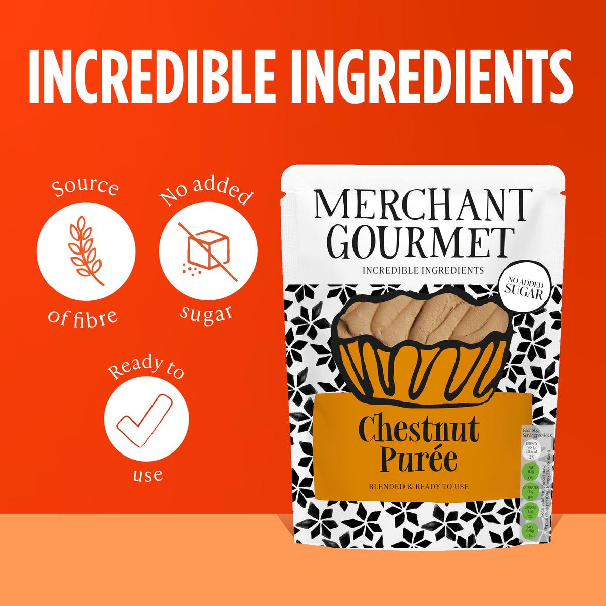 Merchant Gourmet Chestnut Purée - Rich & Smooth | 200g Pouches (6-Pack) 3