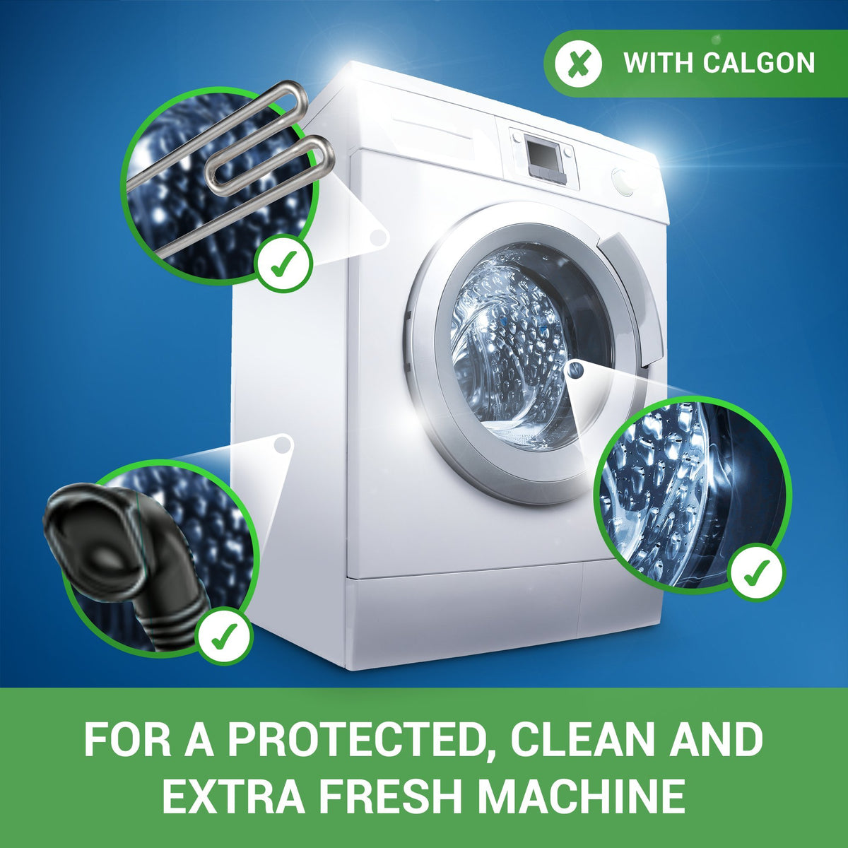 Calgon 4-in-1 Washing Machine Cleaner and Water Softener Gel - Prevents Limescale & Odours | 750 ml (Pack of 2) 4