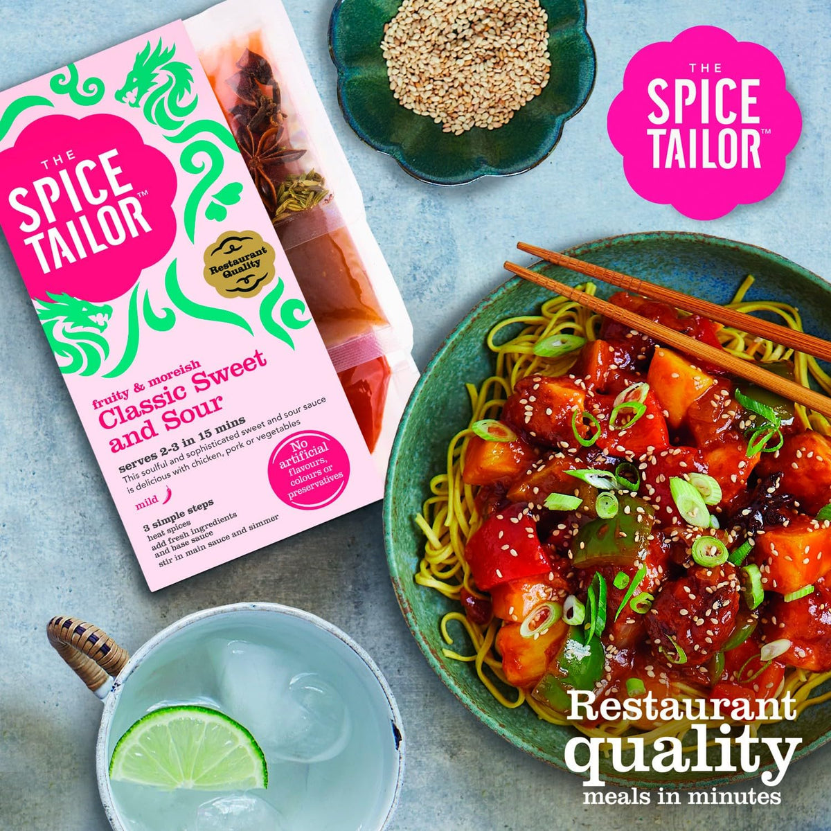 The Spice Tailor Classic Sweet & Sour Sauce Kit - 5 x 245g Pouches | Authentic Asian Flavours 3