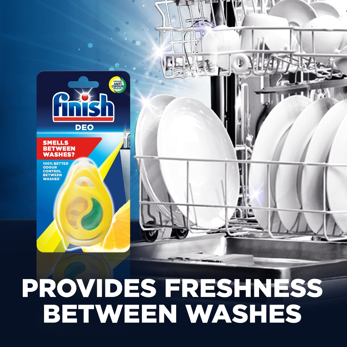 Finish Lemon & Lime Dishwasher Freshener - Eliminates Odour, Freshens Between Washes | Pack of 2 4