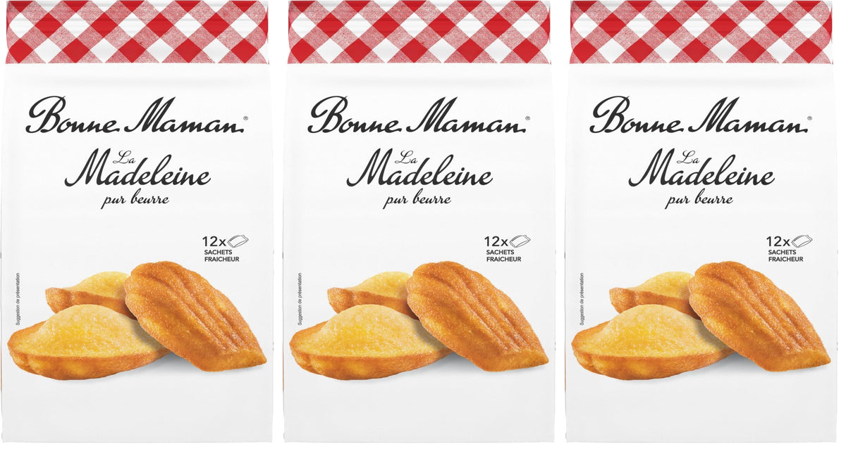 Bonne Maman Original Pure Butter Madeleines - Pack of 3 (900g Total)