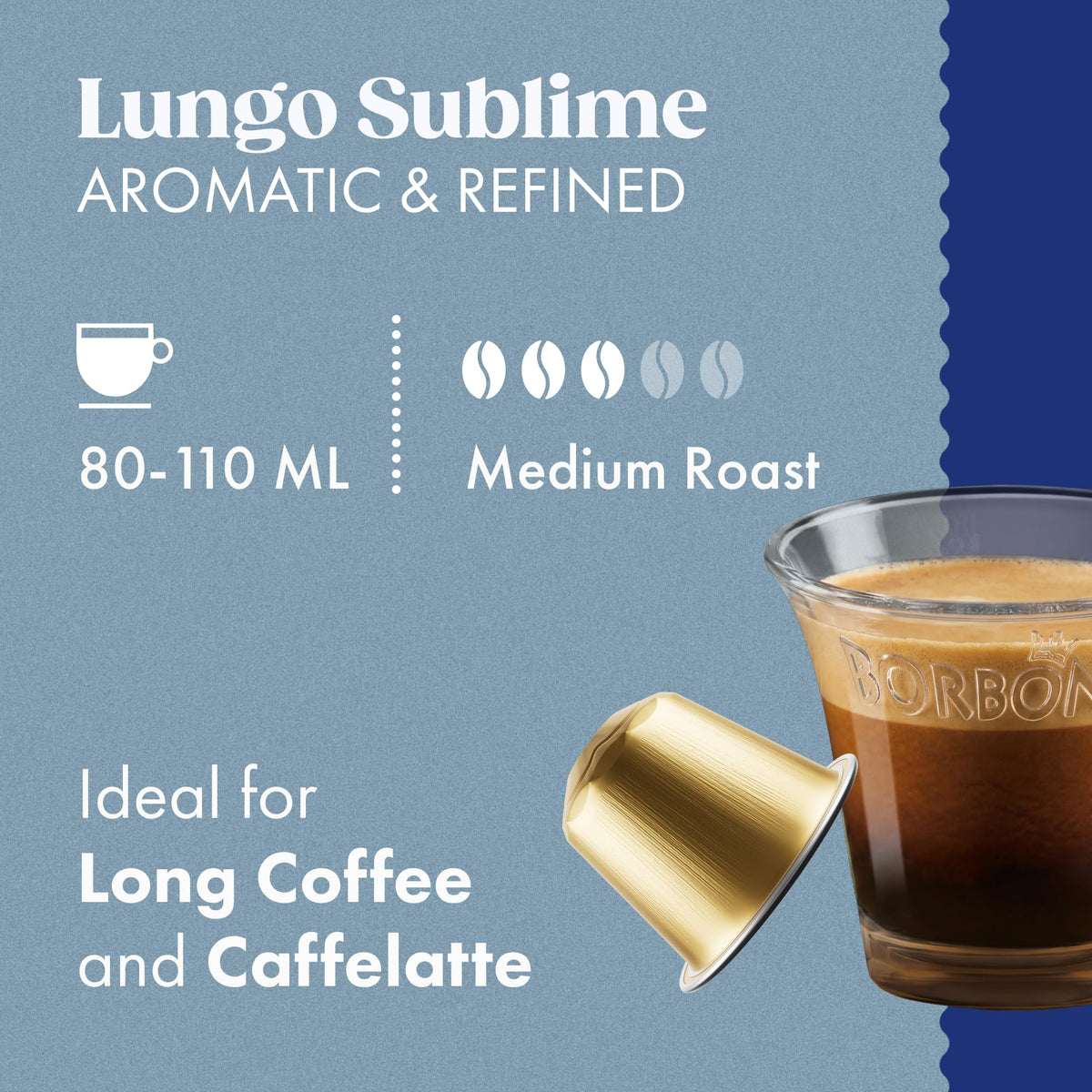 Caffè Borbone Lungo Sublime Coffee Capsules - 90 Count, 100% Arabica, Nespresso Compatible 3