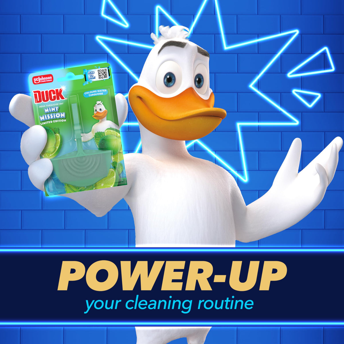 DUCK Mint Mission Toilet Rim Block - Foaming Cleaner, Limescale Action, Colors Water Turquoise (4 Count)