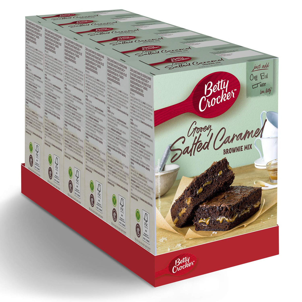 Betty Crocker Delights Gooey Salted Caramel Brownie Mix - 430g (Pack of 4)