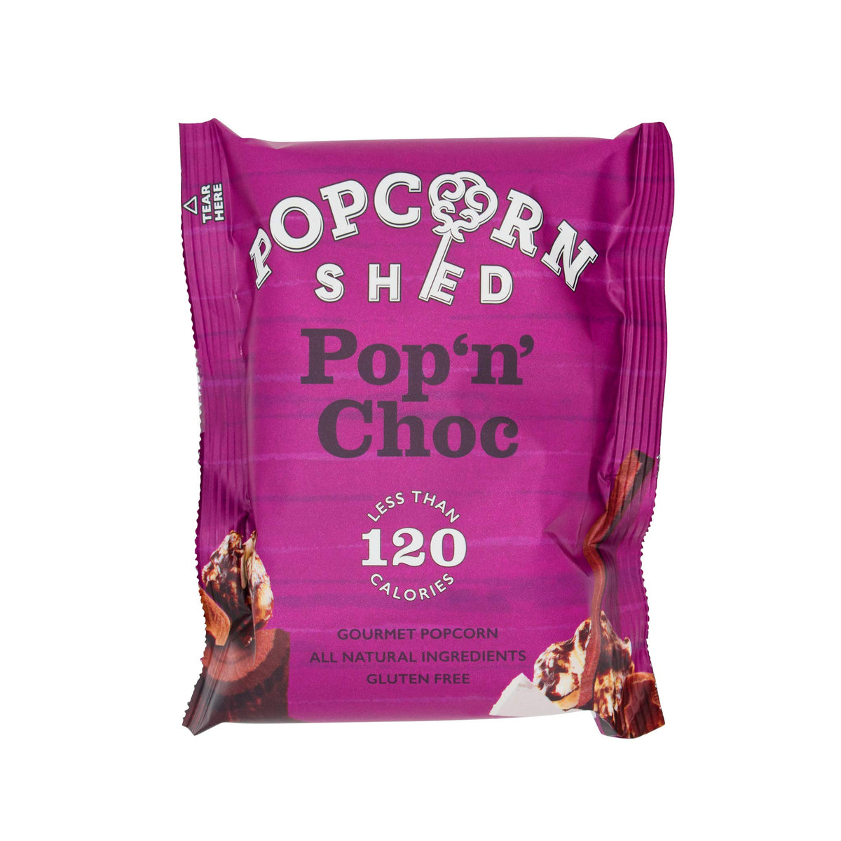Popcorn Shed Pop N Choc Gourmet Popcorn Snack Pack - Chocolate Caramel Flavour, 24g