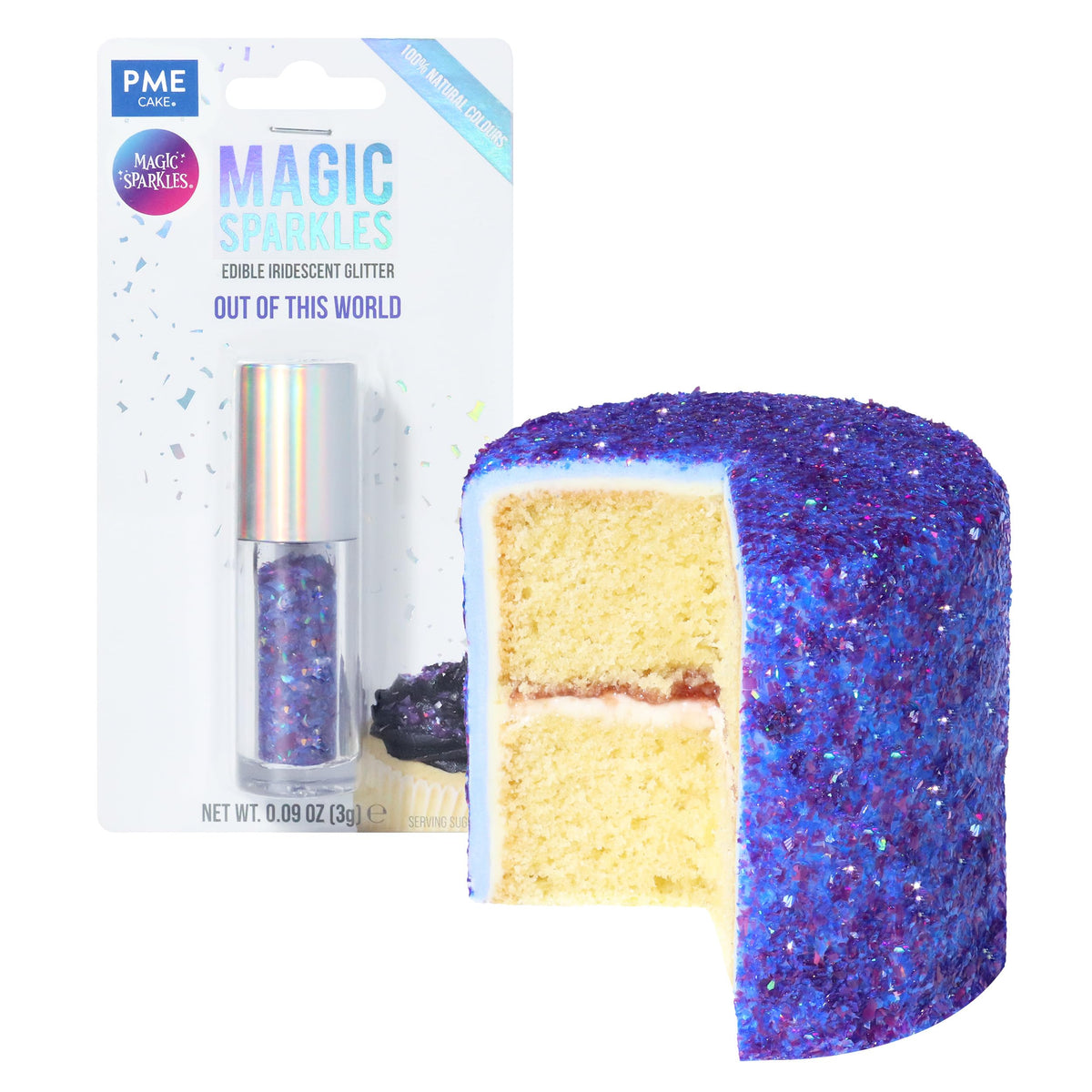 PME Magic Sparkles Edible Glitter - Iridescent Flakes, Galaxy Color, 3g 9