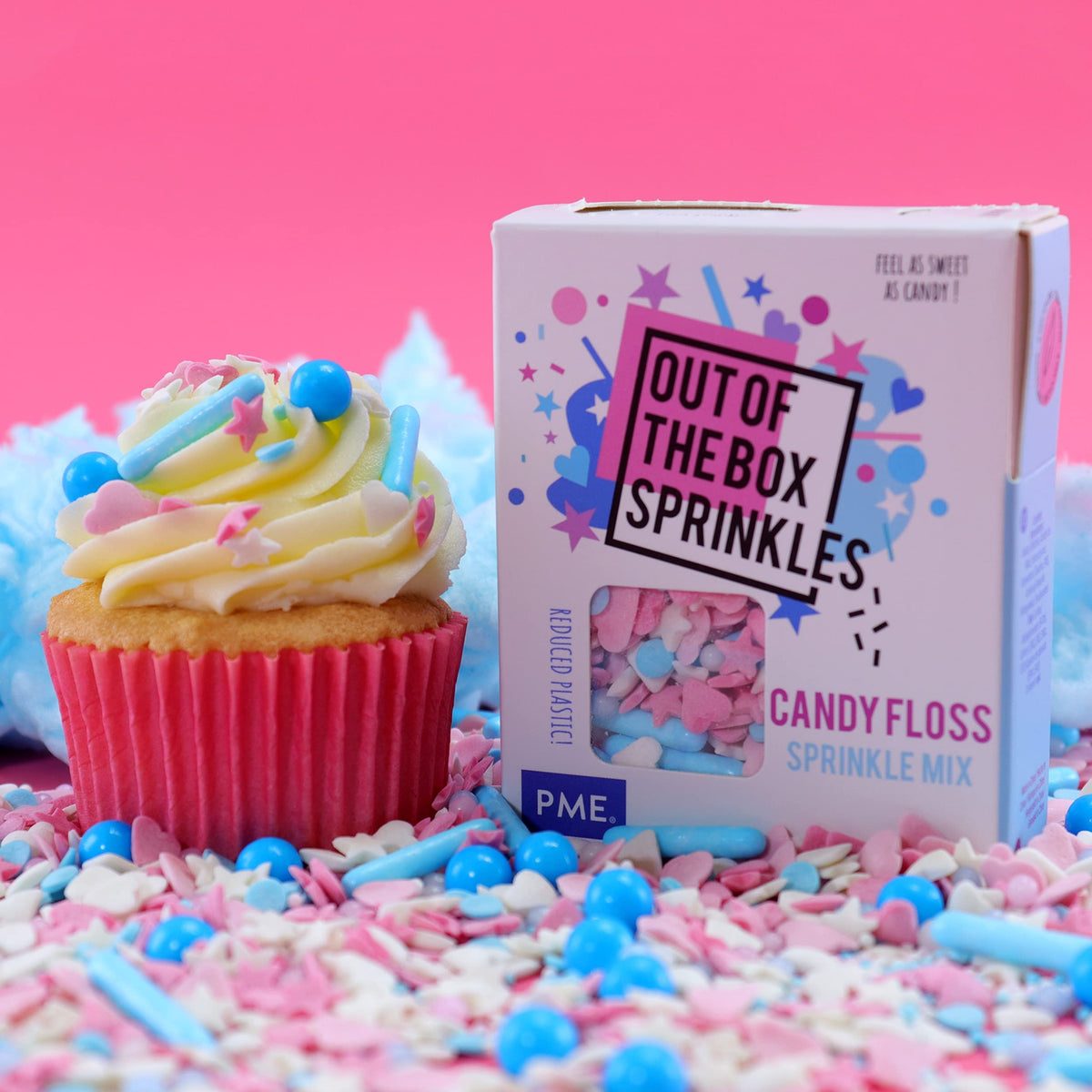PME Out the Box Sprinkles Mix - Candy Floss, Sugar Shapes, Multicolor, 60g 6