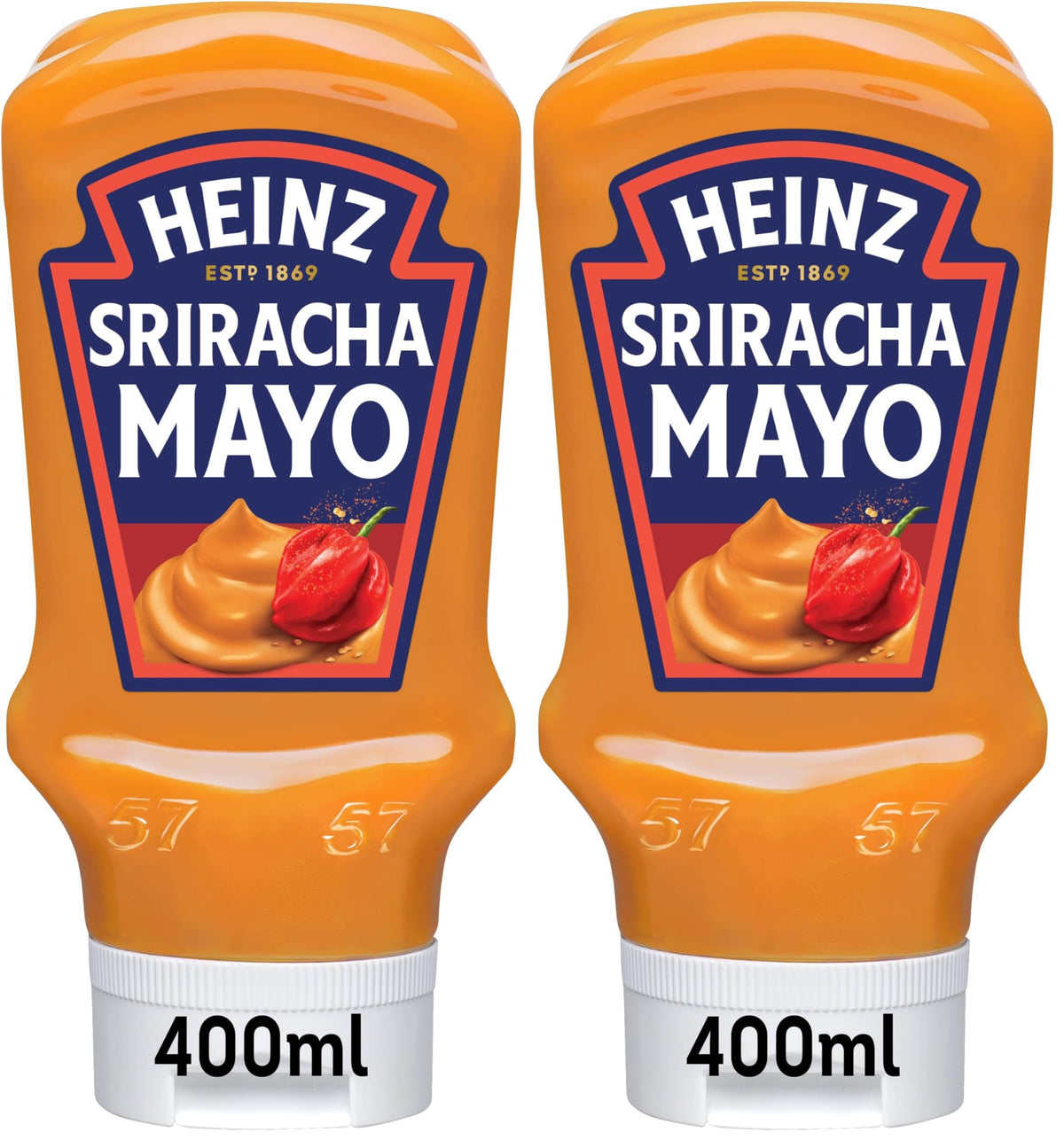 Heinz Sriracha Mayonnaise - Vegan & Vegetarian | Gluten-Free | 400g (Pack of 2)