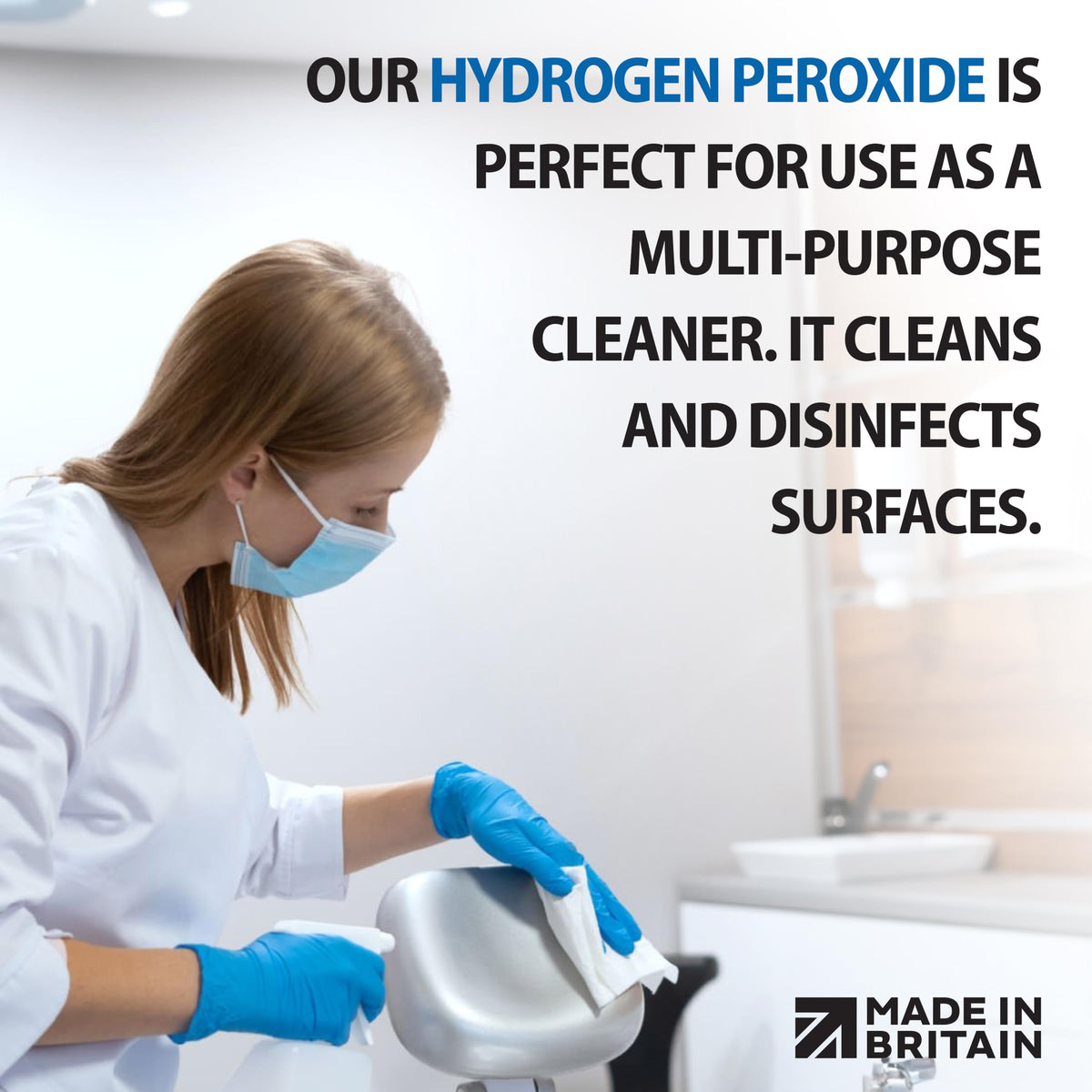 ChemLab Hydrogen Peroxide 6% Solution - Multi-Purpose Cleaner, Stain Remover, Mild Bleach | 500ml 3