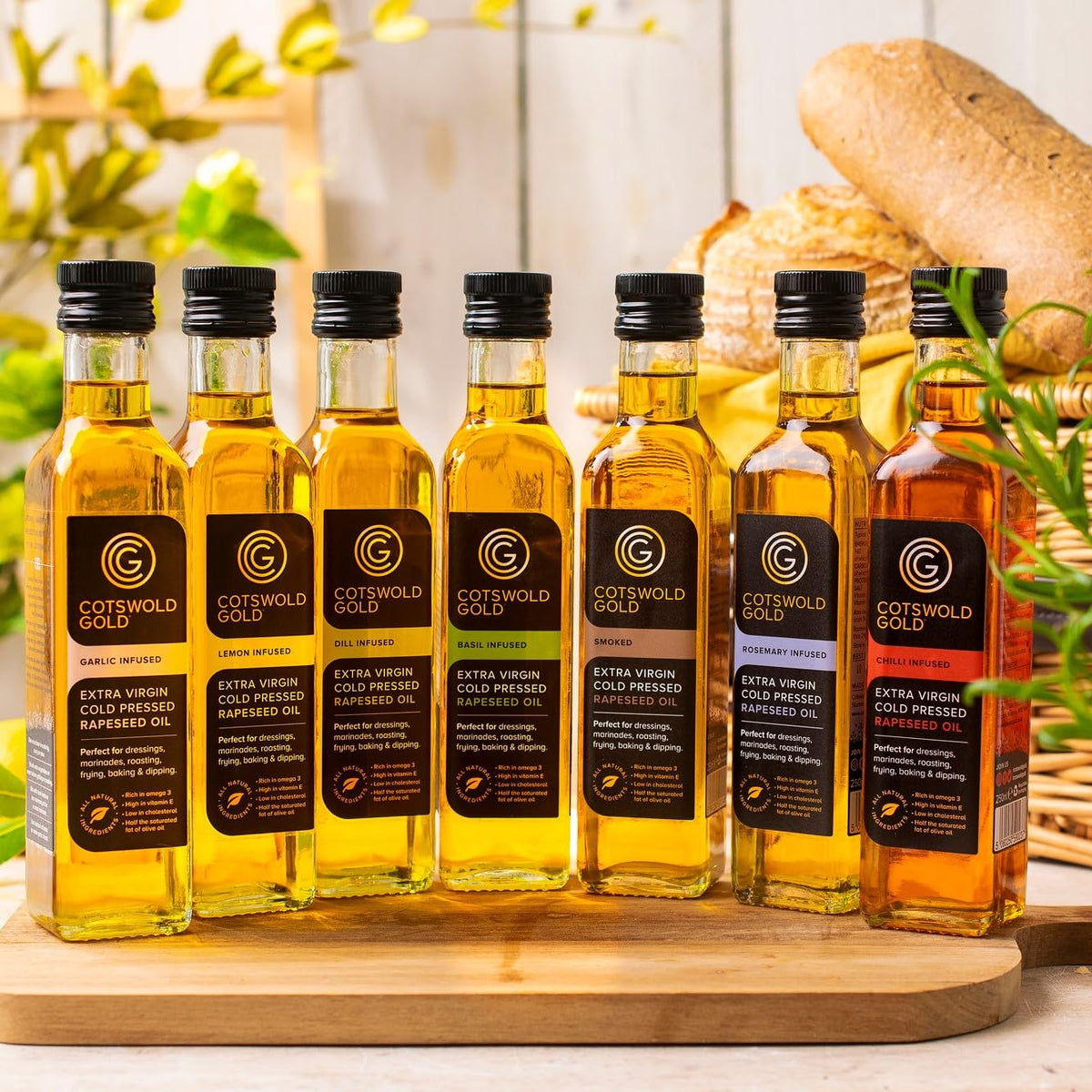 Cotswold Gold Garlic Infused Rapeseed Oil - 500ml | Natural Ingredients | Vegan