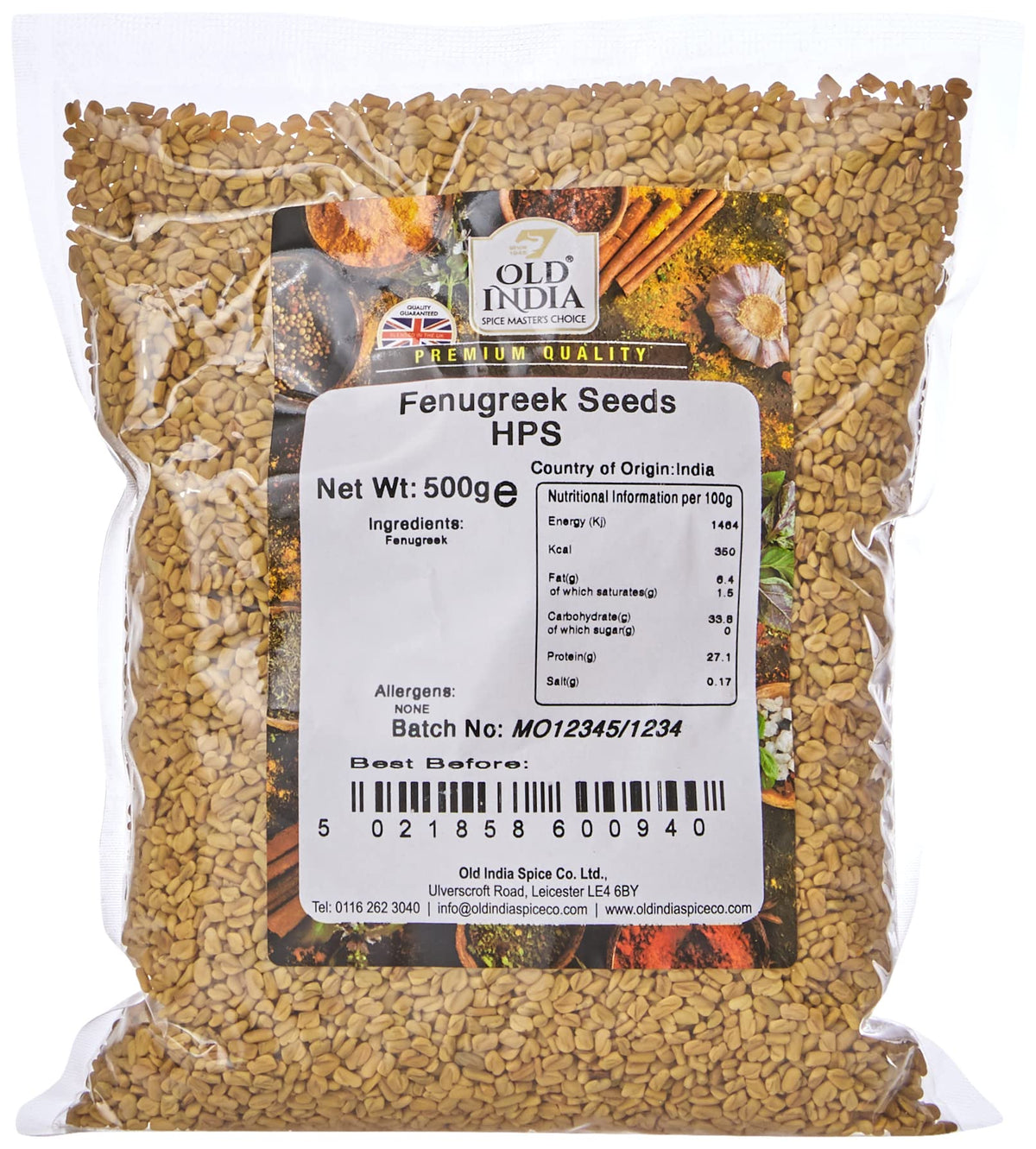 Old India Fenugreek Seeds - 100% Natural, Additive-Free | 500g