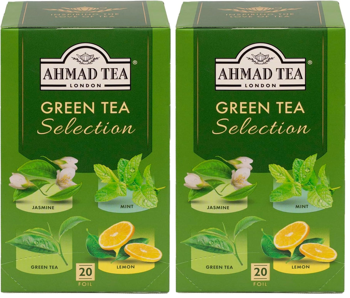 Ahmad Tea Green Tea Selection Pack - 20 Teabags, 80g