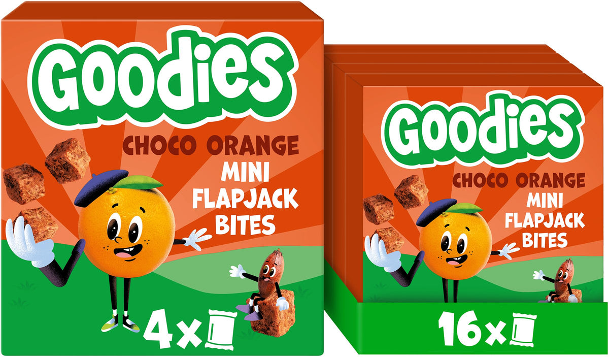 Goodies Choco Orange Mini Flapjack Oat Bar Bites - High Fibre, 16 Bites