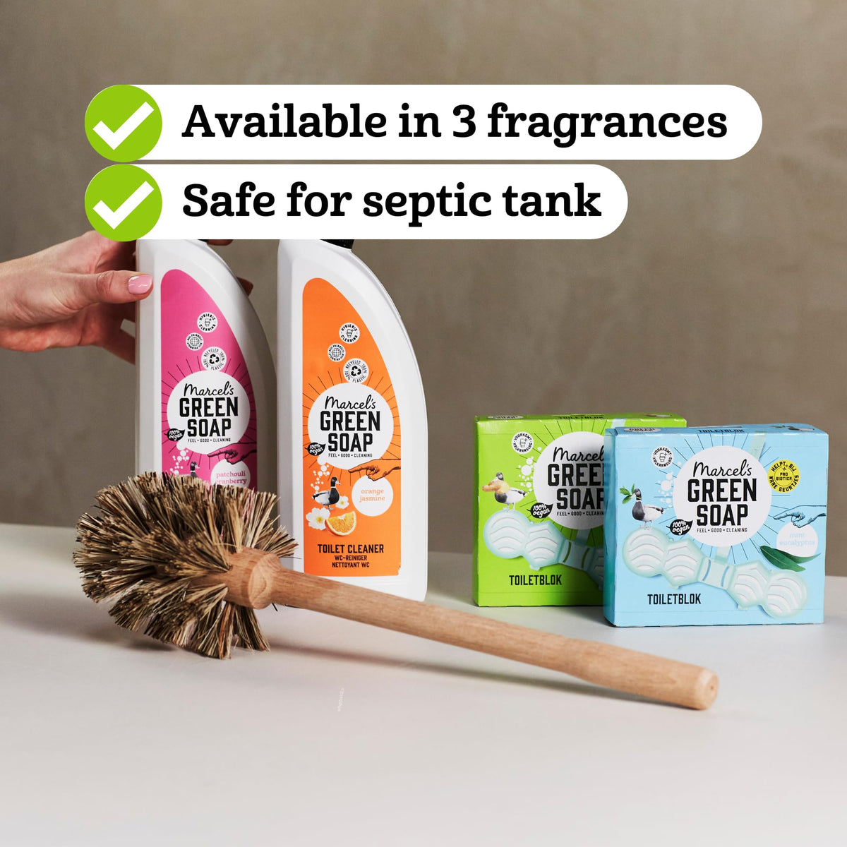Marcel's Green Soap Toilet Block Ginger & Lemon - Pack of 2 | 99% Natural Ingredients | Prevents Limescale 7