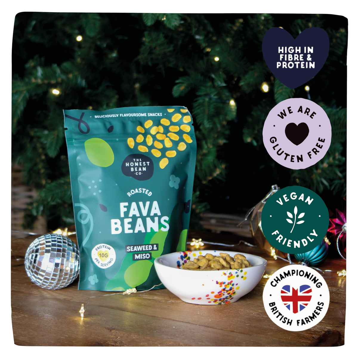 The Honest Bean Co Roasted Fava Bean, Seaweed & Miso Snack - Plant Based, Sustainable Protein | 120g (6-Pack) 4