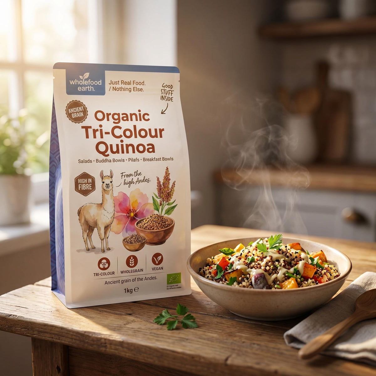 Wholefood Earth Organic Tricolour Quinoa - 1 kg 4