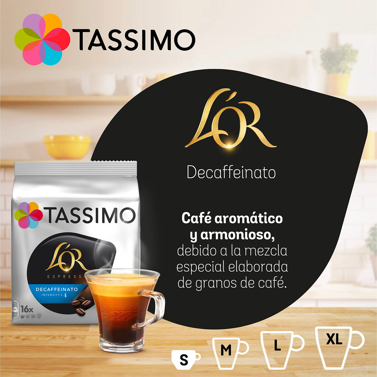 Tassimo L'OR Espresso Decaffeinated Coffee Pods - Citrus Notes, 80 Count (Pack of 5) 2