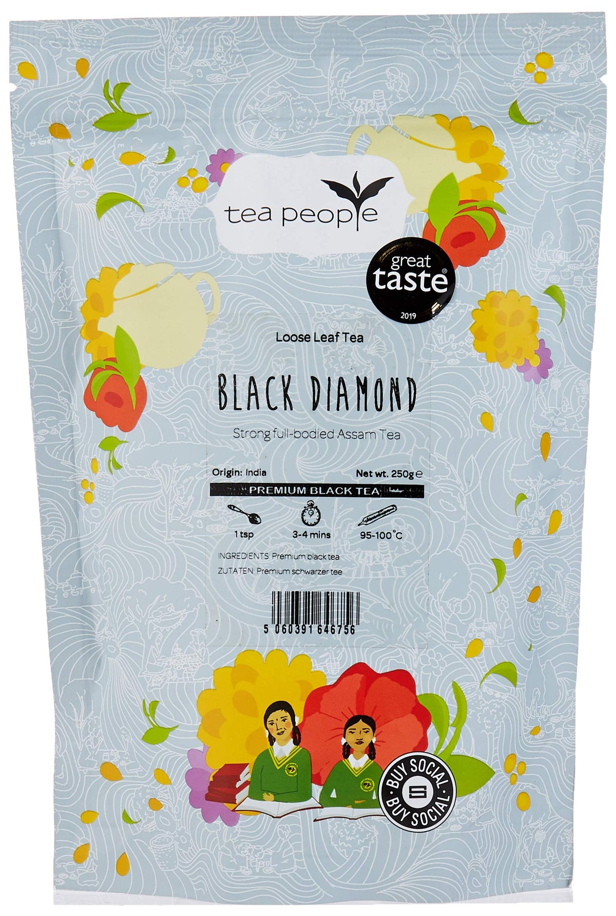 Tea People Organic Black Diamond Loose Black Tea - Full Bodied, Robust, Aromatic | 250g 1
