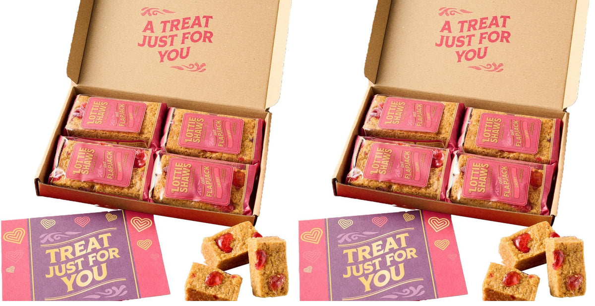 Lottie Shaw's Cherry & Almond Flapjack Letterbox Box - 4 x 100g, Vegan