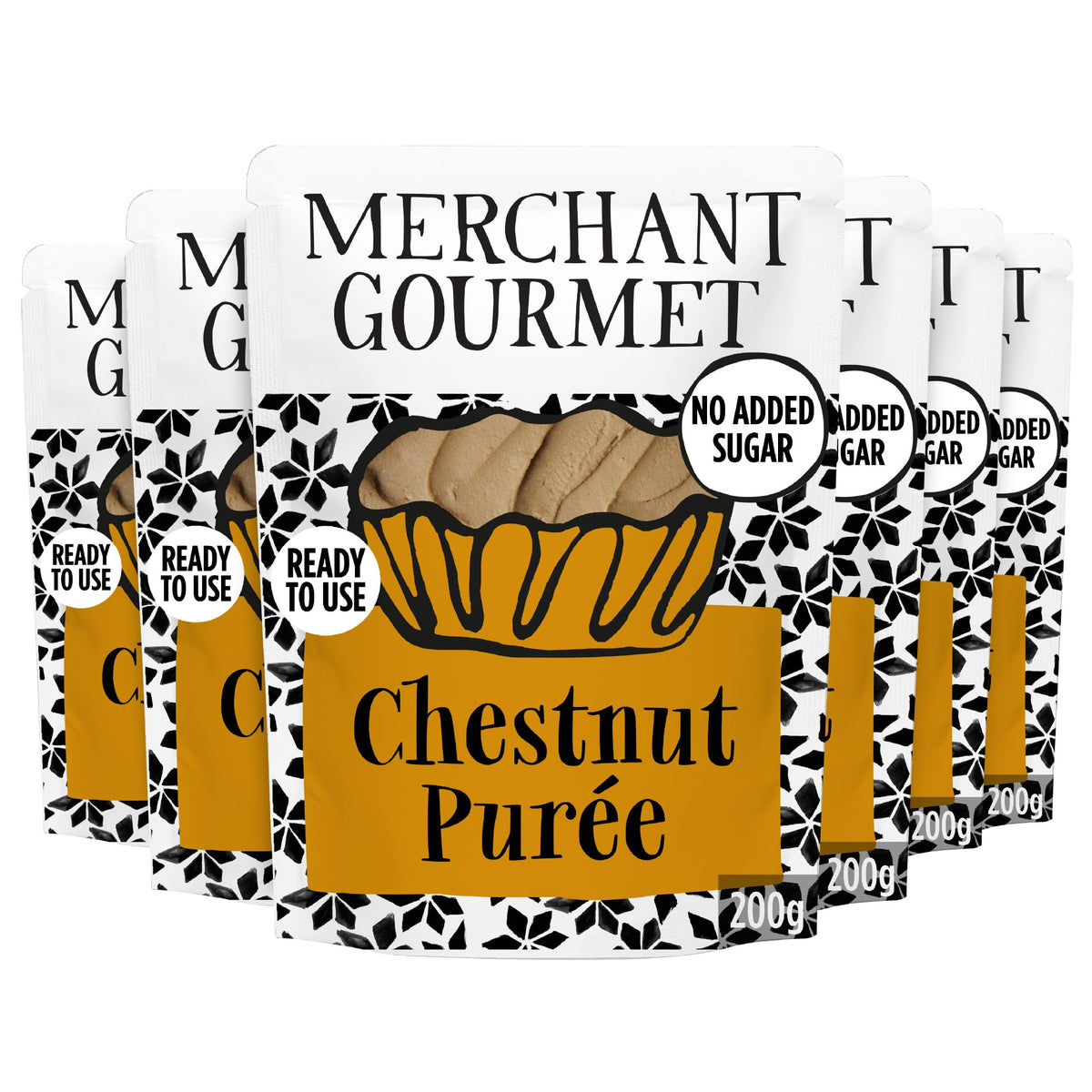 Merchant Gourmet Chestnut Purée - Rich & Smooth | 200g Pouches (6-Pack)