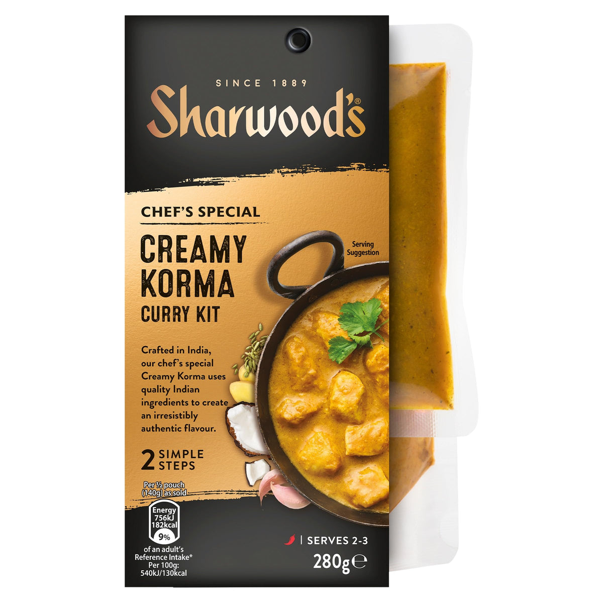 Sharwood's Chef's Special Creamy Korma Curry Kit - Mild & Creamy | 5 x 280g Kits