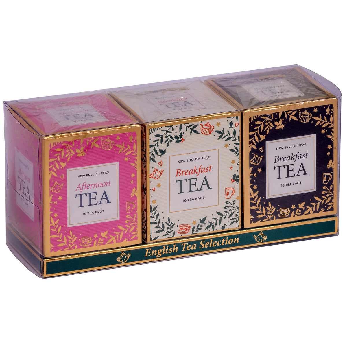 New English Teas Festive Tea Carton Gift Pack - 30 Teabags | Black Tea | Christmas Designs 1