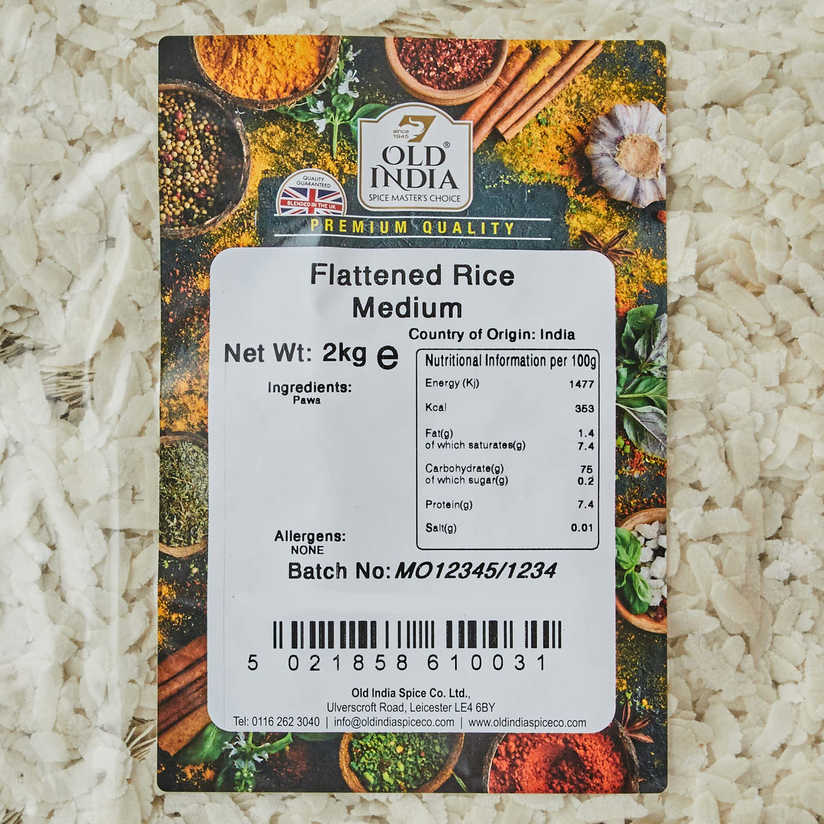 Old India Flattened Rice Medium - 2kg Bag | Natural & Additive-Free 2