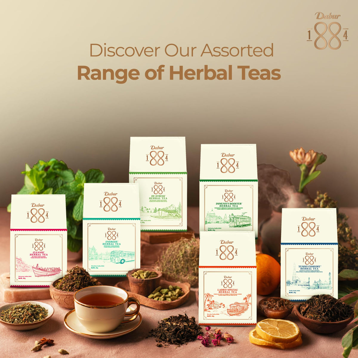 Dabur Herbal Tummy Comfort Tea - Supports Digestion | 54g | 20 Wellness Tea Bags 7