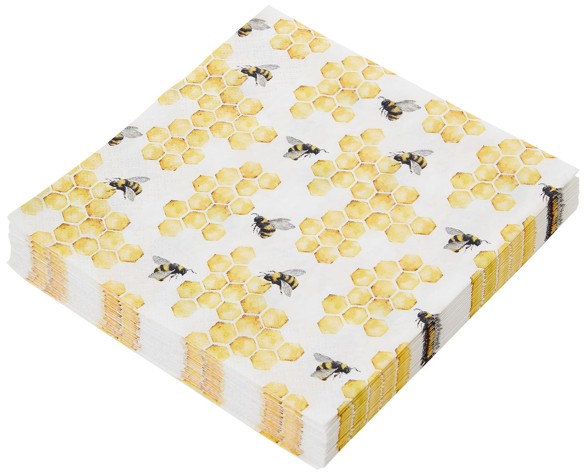 Anniversary House Tiflair Honey Bees Lunch Napkins - 3 Ply, Pack of 20