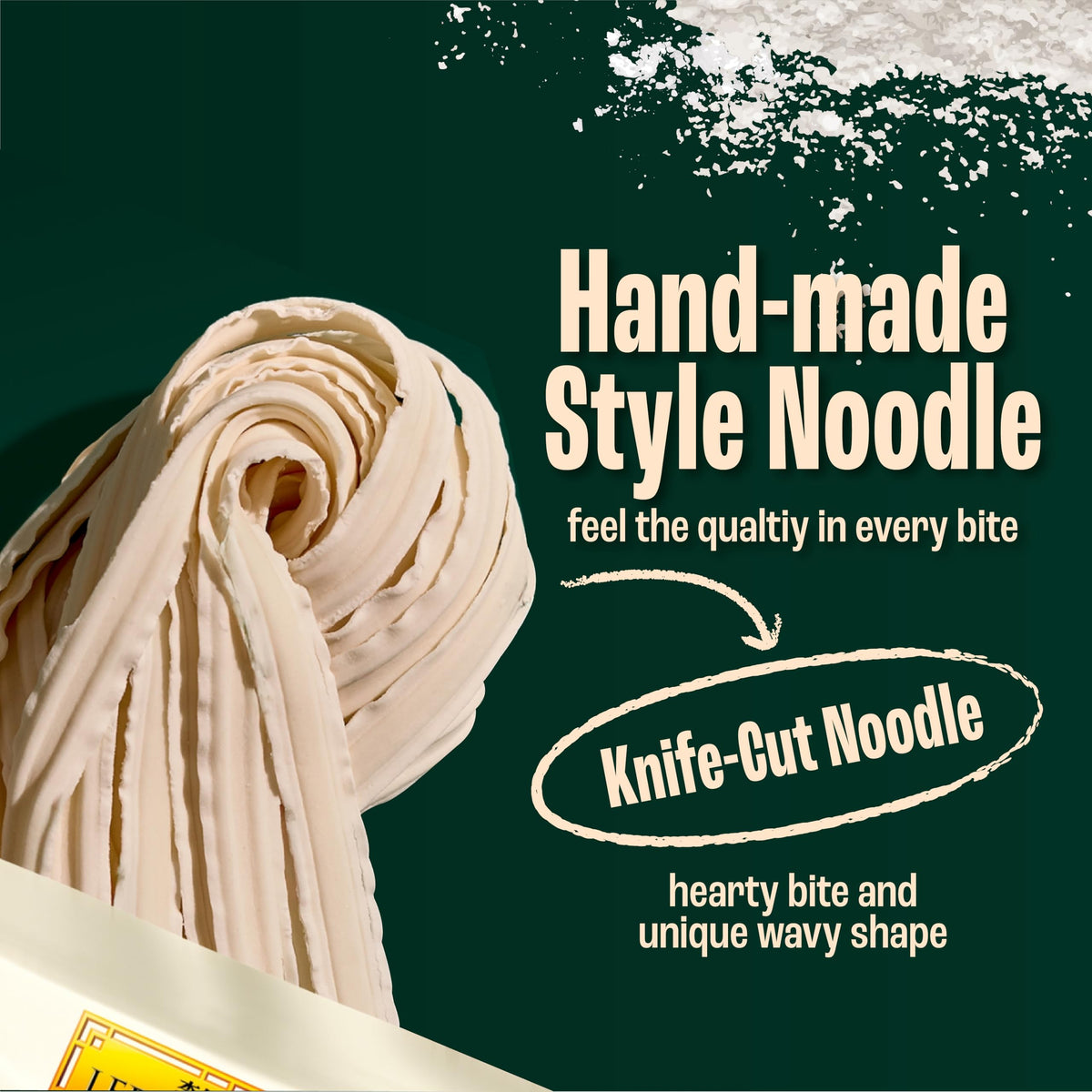 Lee Kum Kee Knife-Cut Noodles - 6 x 180g Packs | Thick & Wavy | Ready in 5 Minutes 3