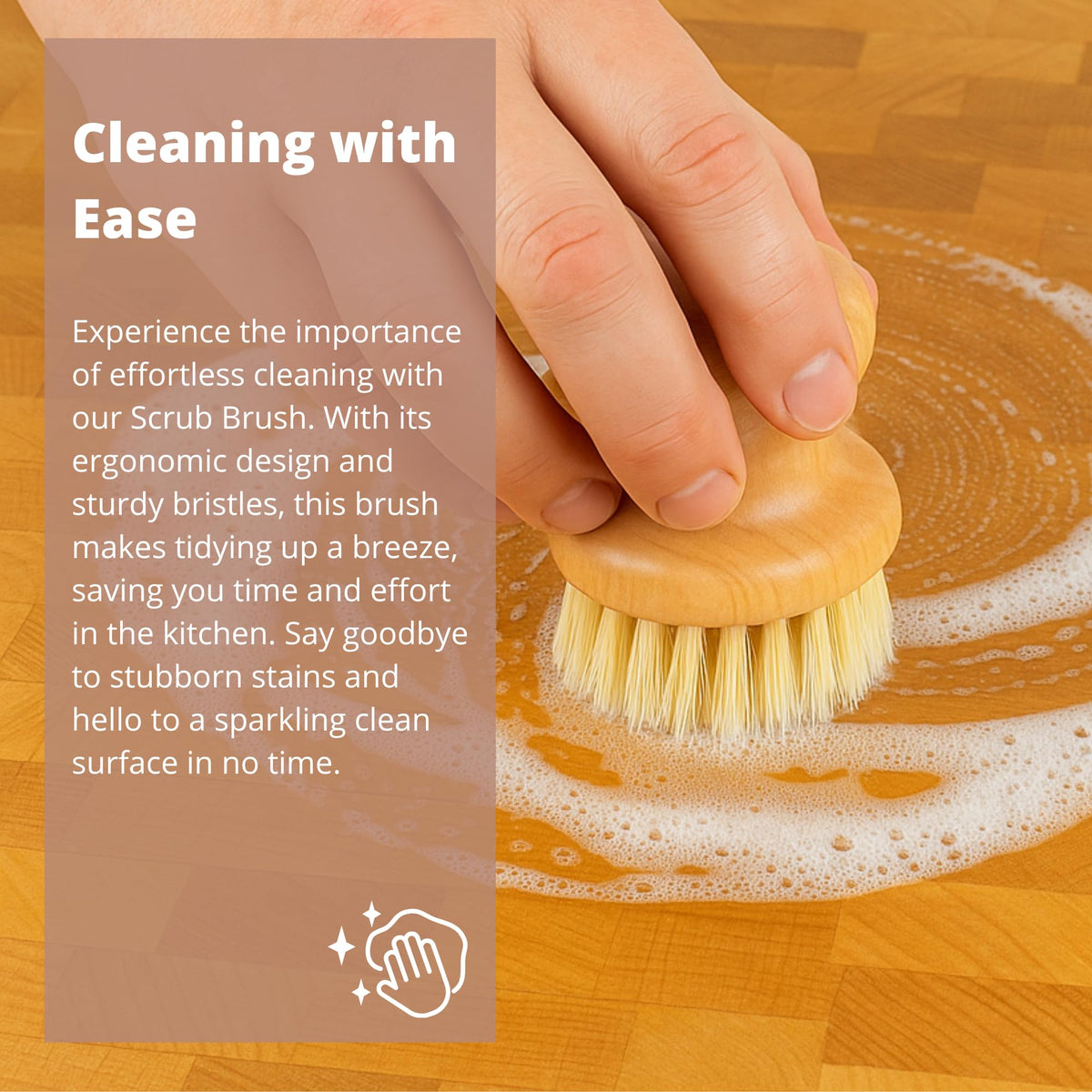 The Block & Board Company Specialist Board Scrub Brush - Durable Bamboo & Natural Bristles