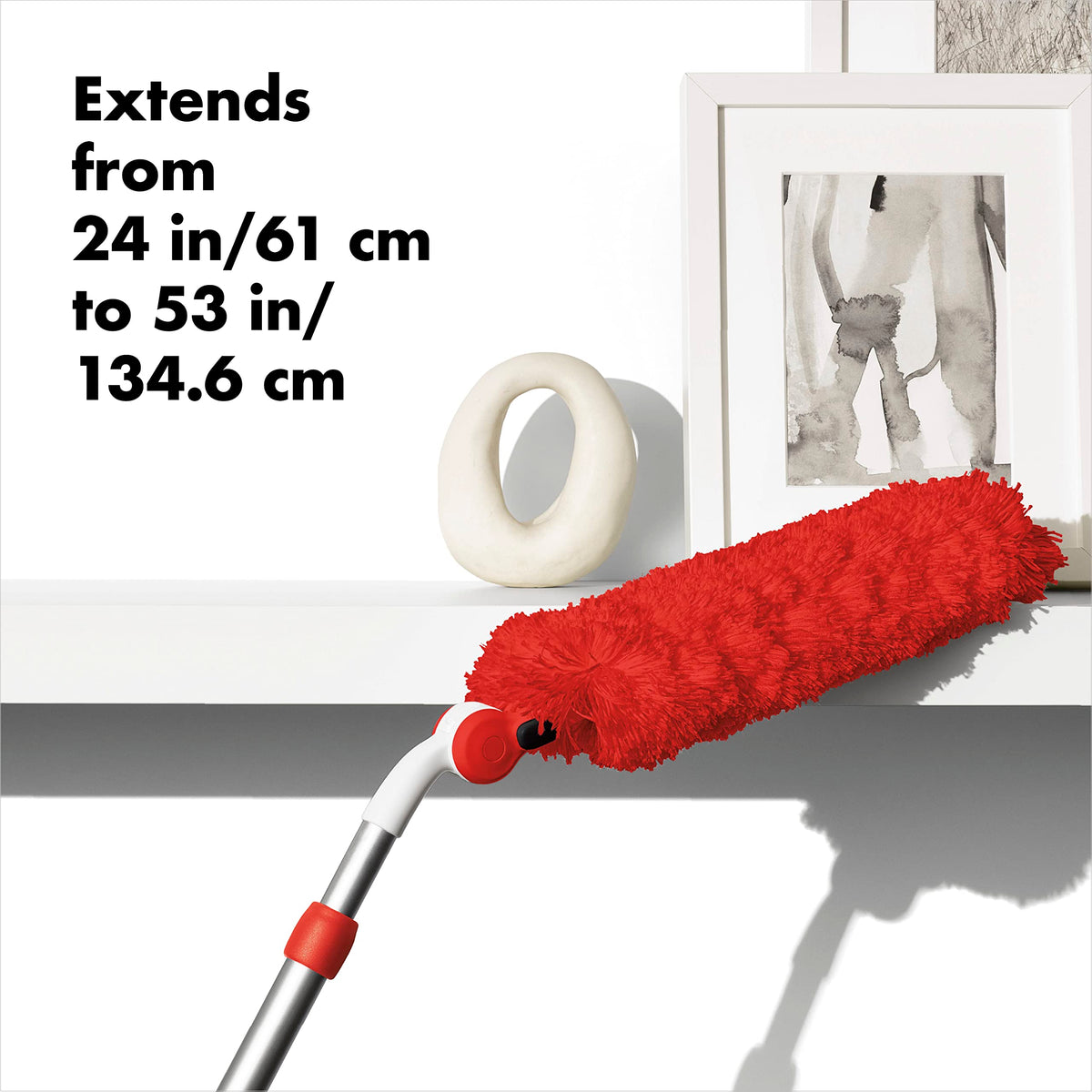 OXO Good Grips Extendable Microfiber Duster - Extends to 137cm, 270° Rotating Head 7