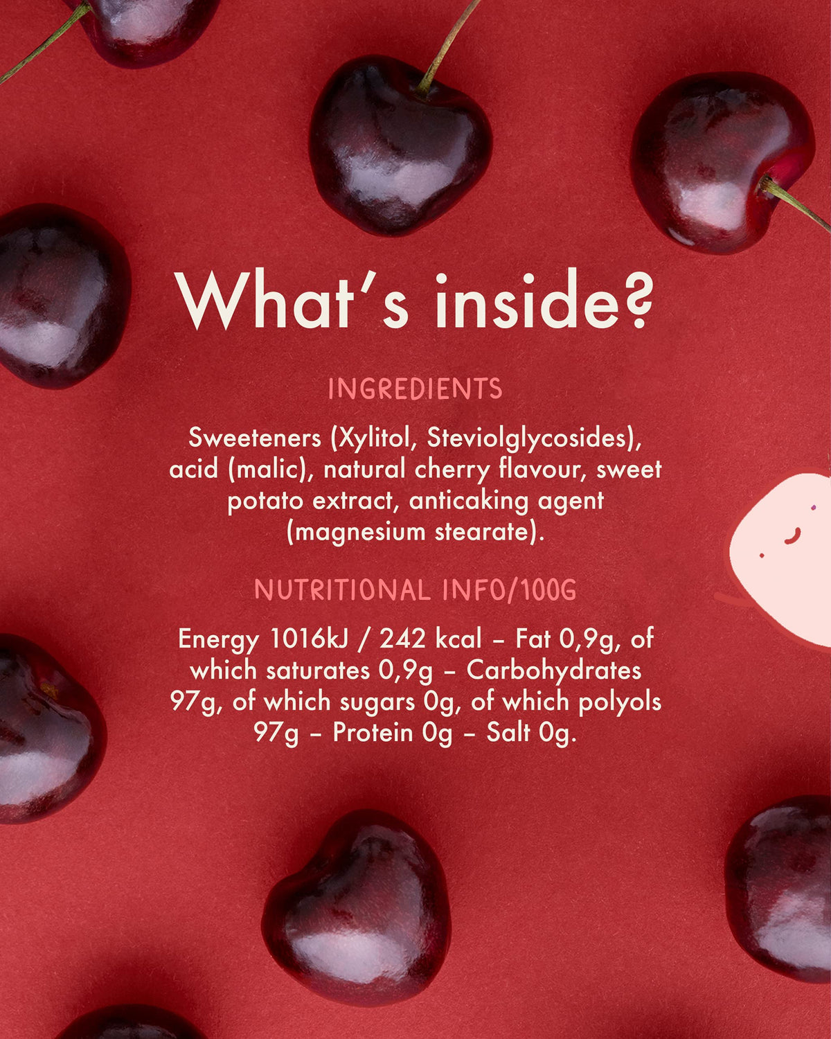 True Gum Cherry Flavour Mints - Sugar Free, Xylitol Sweetened, Vegan - 12 Pack 5