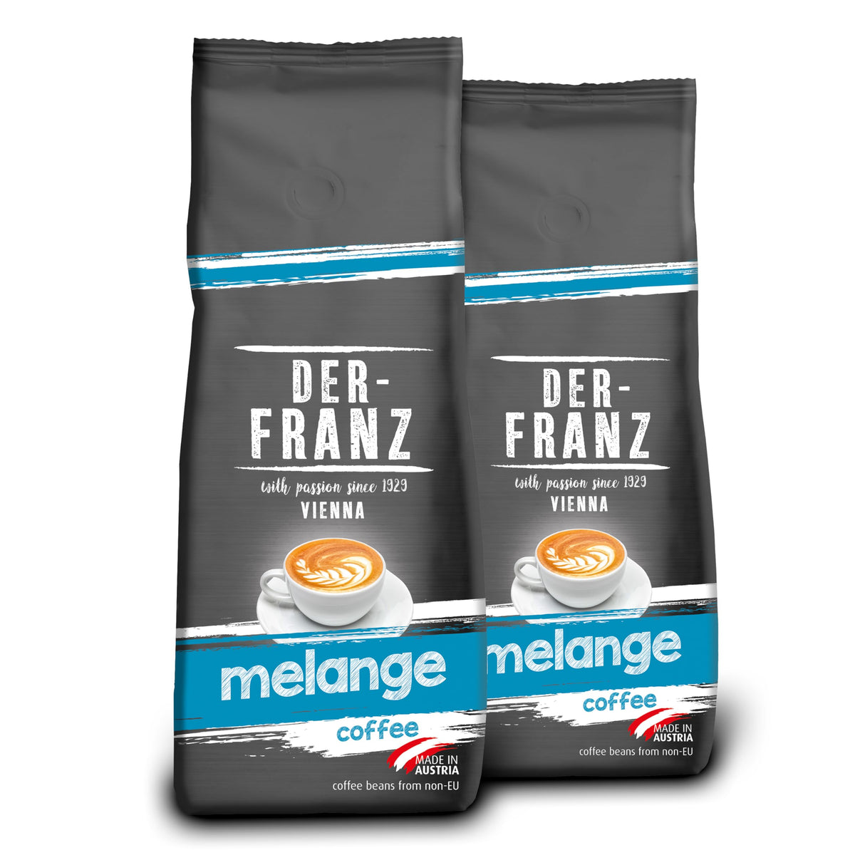 Der-Franz Melange Coffee - 1kg Pack (2 x 500g) | 100% Arabica | Medium Roast