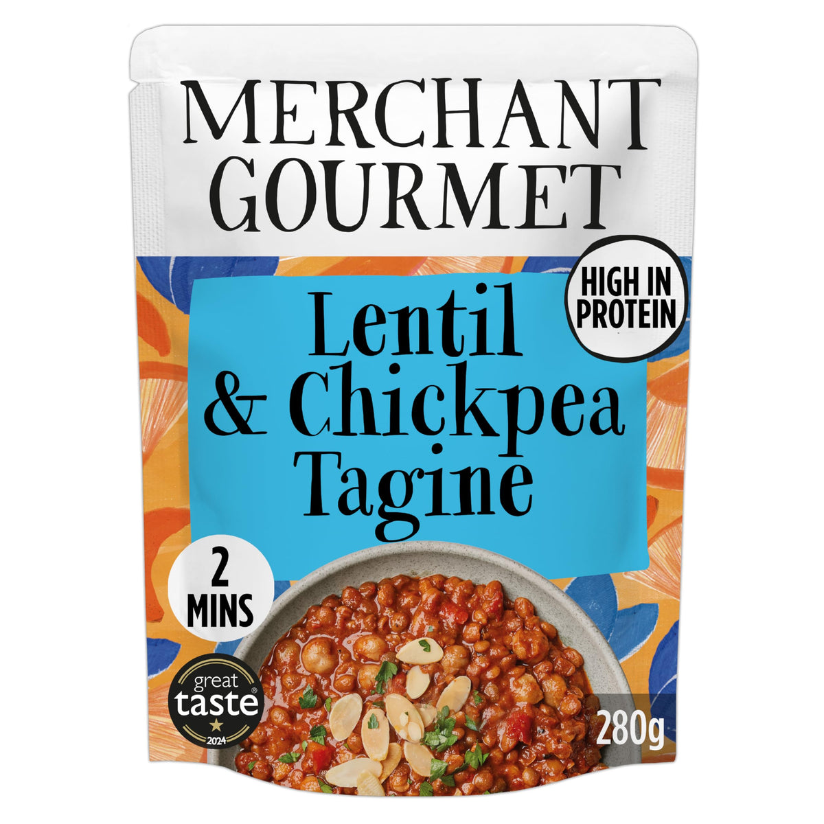 Merchant Gourmet Lentil & Chickpea Tagine with Ras El Hanout - Ready in 2 Mins | 6 x 280g Pouches | High Protein