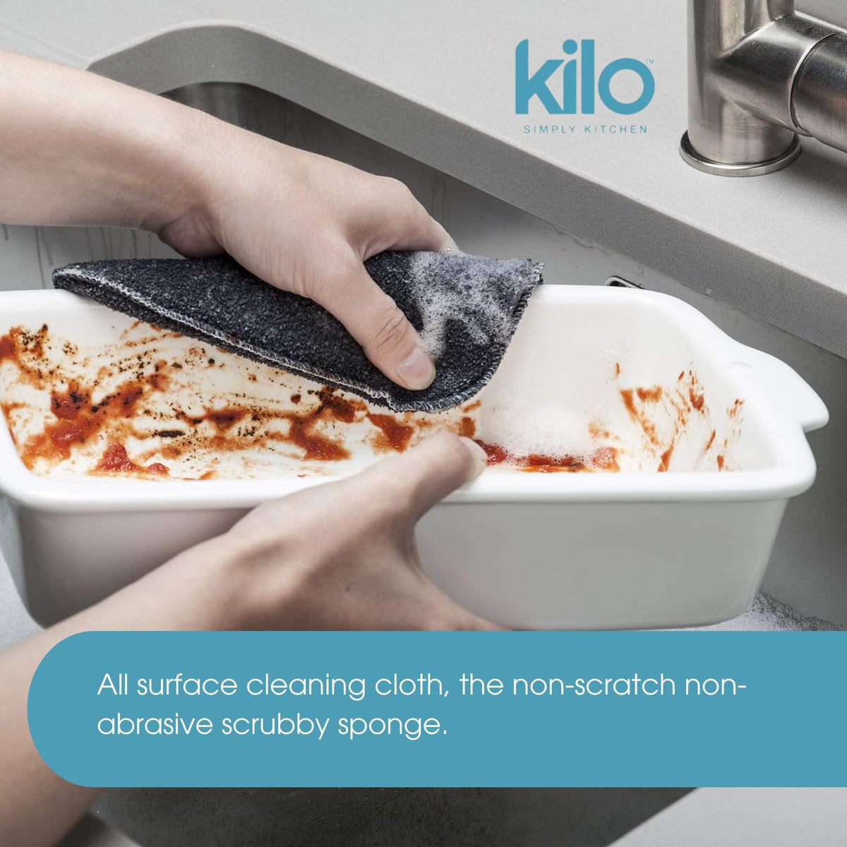Kilo Scrubby Non-Scratch Scourer Sponge - Set of 3 | 17x13cm | Multi-Purpose 3
