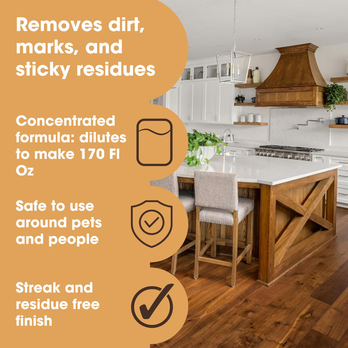 Furniture Clinic Wood Floor Cleaner - Concentrated Formula | 500ml Bottle Makes 5 Litres | Orange Scent 3