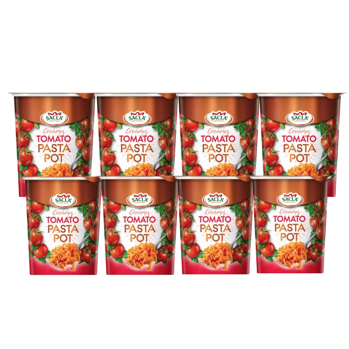 Sacla Italian Instant Tagliatelle Pasta Pot - Ready in 5 Minutes | 80g Pots | Pack of 8
