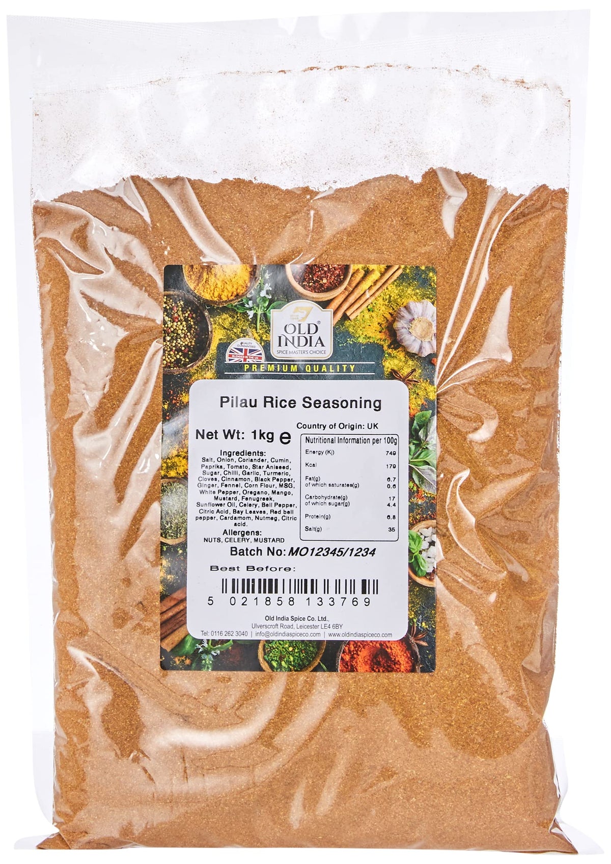 Old India Pilau Rice Seasoning - 1kg Natural Indian Spice Blend