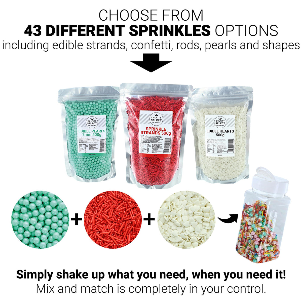 Culpitt Select Red Pearls Sprinkles - 5mm Edible Cake Decorations | 500g Pouch 3