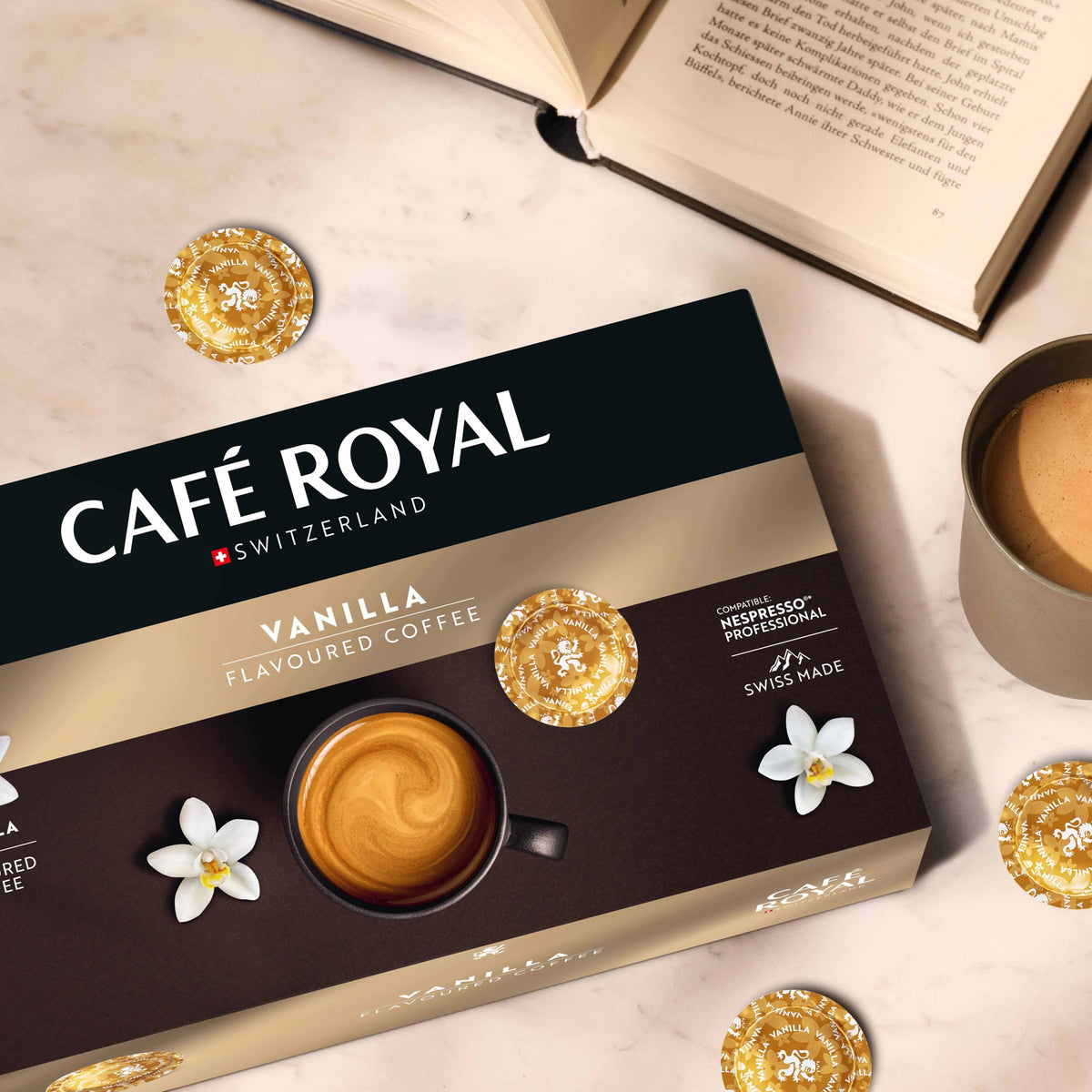 Café Royal Vanilla Coffee Pads - 50 Count | Nespresso® Professional Compatible | Medium Roast 5