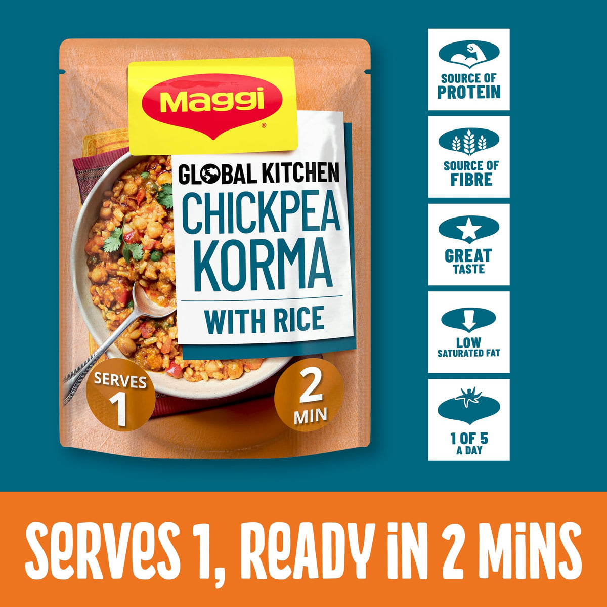 MAGGI Global Kitchen Chickpea Korma with Rice - 260g 3