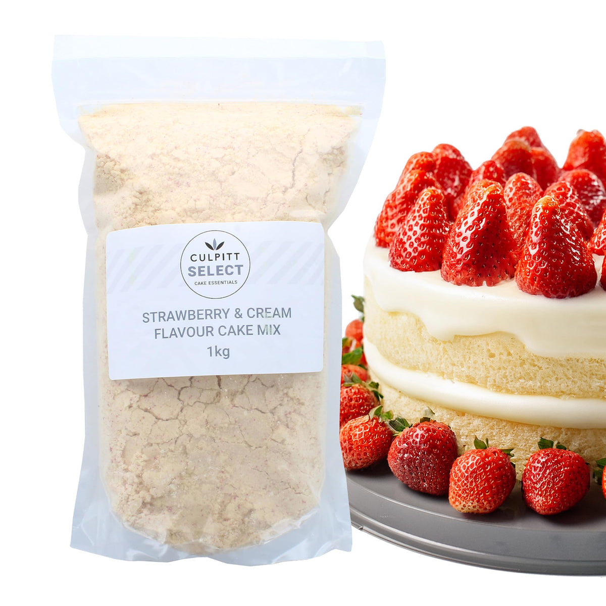 Culpitt Select Strawberry Cream Cake Mix - 1kg | Makes 2 x 8' Cakes | Bakes in 20 Mins