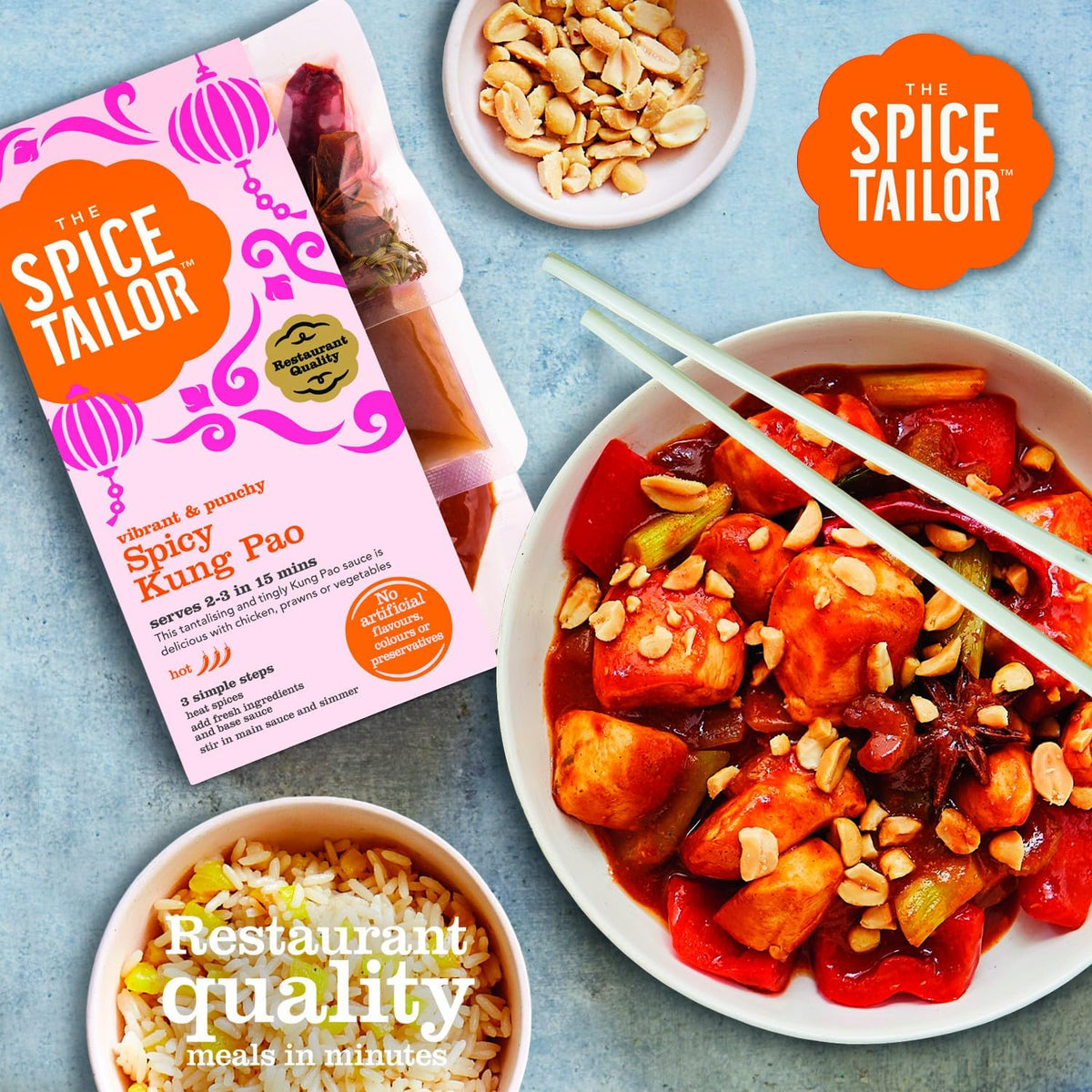 The Spice Tailor Spicy Kung Pao Sauce Kit - Authentic Asian Flavours, Pack of 5 3