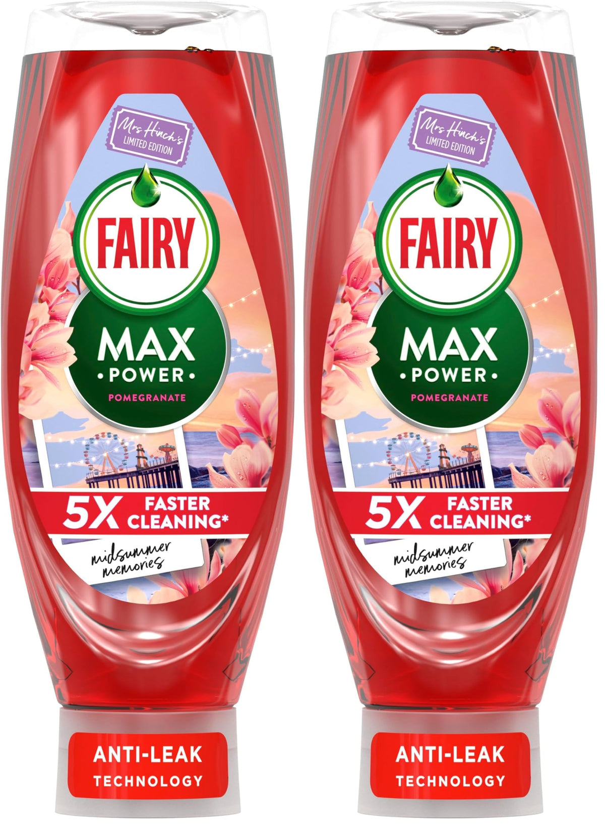 Fairy Max Power Pomegranate Scent Washing-Up Liquid - Concentrated Formula | 730 ml (Pack of 2)