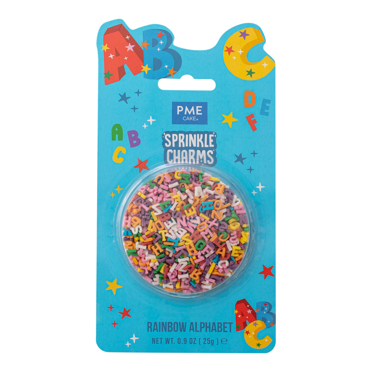 PME Rainbow Alphabet Sprinkle Charms - Edible Decorations | 25g | 10mm